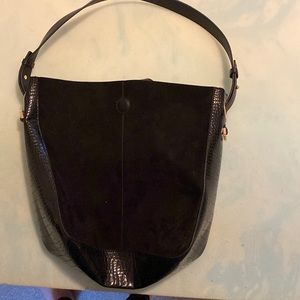 Black hobo shoulder bag off brand.